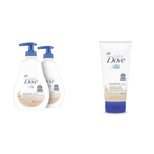 Baby Dove Soothing Baby Body Wash Eczema Care and Soothing Cream for Delicate Baby Skin 2 Count 13 oz Wash 5.1 oz Cream