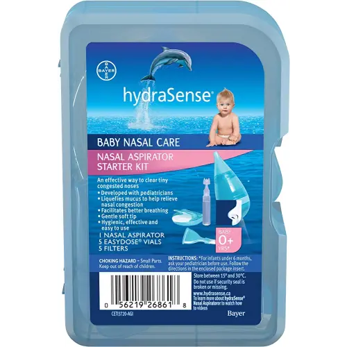 hydraSense Nasal Aspirator Starter Kit, Baby Care, Relieve Congested and Stuffy Noses, 1 Kit