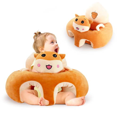 RoamReady Baby Support Sofa, Sitting Chair Safe Sit Up Back Head Protect Seat Learn to Sit Chair for Toddlers 3-24 Month Floor Plush Lounger (Bear)