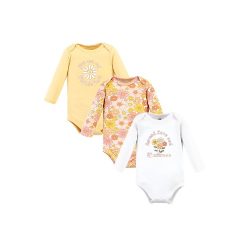 Little Soft Cotton Long-Sleeve One-Piece 3Pk