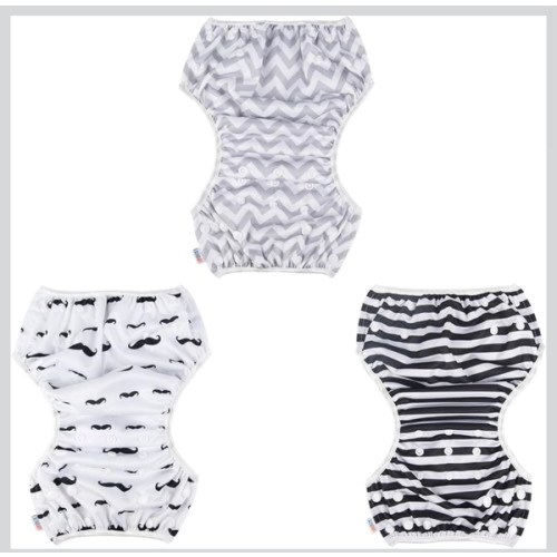ALVABABY Baby Large Swim Diapers 3pcs One Size Reuseable Washable & Adjustable for Swimming Lesson & Baby Boy Girl 3ZSWY01