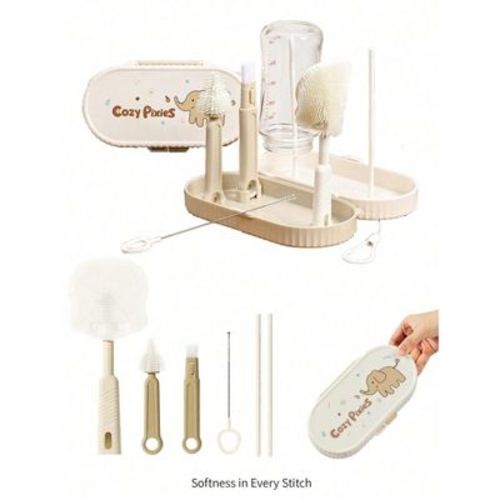 Baby Bottle Feeding Accessories Portable Elephant Bottle Brush Set