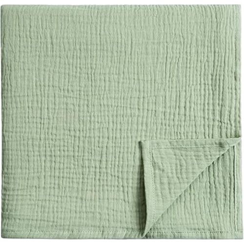 Meracorallo Muslin Swaddle Blanket, 100% Cotton Receiving Blanket Soft and Breathable Swaddle Wrap for Baby Boys and Girls, Sage Green