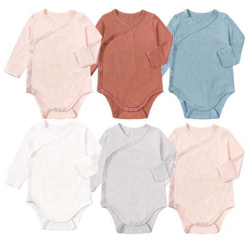 Bellafa Infant Baby Boy Girls Long Sleeve Side-Snap Bodysuit Onesies Unisex Newborn Romper Sleepers With Mitten Cuff 0-24M