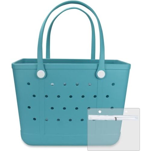 Juyeesm X Large Rubber Tote Bag for Boat, Beach, Pool-XL,18.9 * 13.8 * 8in | Oversized Rubber Beach Bags, Washable Beach Tote Bag, Durable Travel Bags for Work, Sport