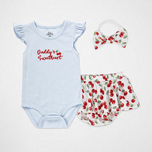 Baby Essentials Baby Girls 3-pc. Short Set, Color: Blue - JCPenney