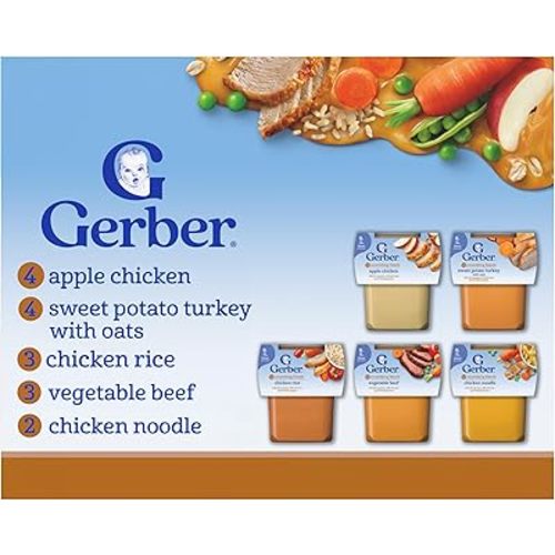 Gerber Stage 2 Baby Food, Nourishing Blends Tubs, Baby Puree, Variety Pack, 32PK