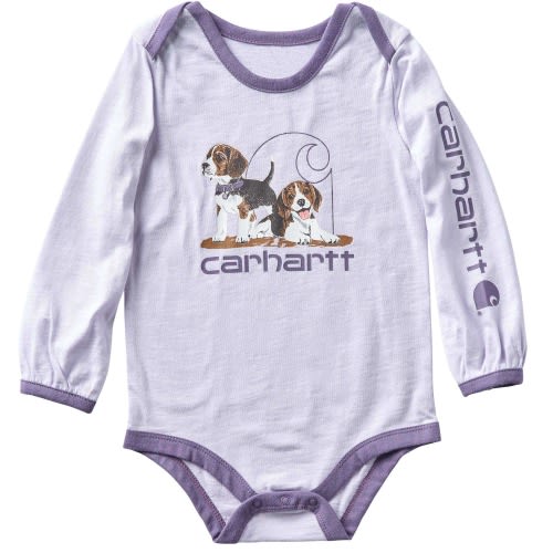 Girls' Long Sleeve Puppies Bodysuit (Baby)