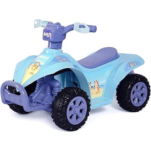 Bluey 6V ATV Quad for Kids - Powerful and Safe Ride-On Toy with Rechargeable Battery - Forward and Reverse Driving - Max Weight Capacity of 55 LBS - Ages 2-3 Years