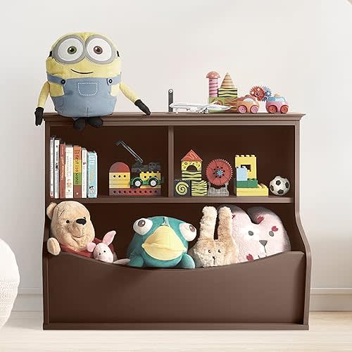 CAPHAUS Kids' Toy Storage Organizer, Open Storage Cubby, Multifunctional Book and Toy Storage Cabinet, Book and Toy Storage Shelf for Nursery, Playroom, Closet, Home Organization Toy Bookcase