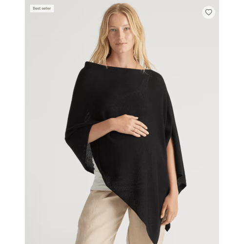 Lightweight Cotton Cashmere Nursing Shawl in Black