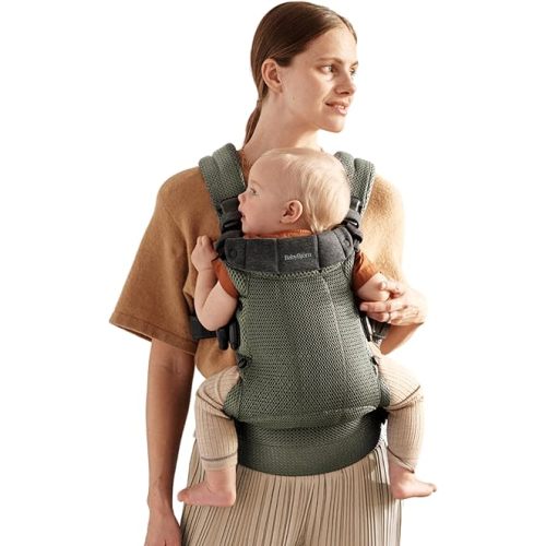 BabyBjörn Baby Carrier Harmony, Dark Green, 3D Mesh | 3-in-1 Ergonomic Baby Carrier; Newborn, Facing-in, Outward-Facing, and Back Carrying Positions Supported (7-40 lbs), Newborn to Toddler