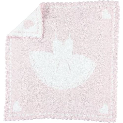 Barefoot Dreams CozyChic Scalloped Receiving Blanket - Pink & Tutu,30" x 32"