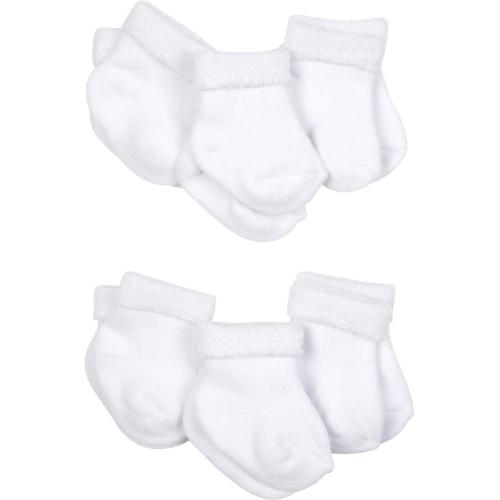 Gerber Neutral White 6 Pack Terry Bootie Socks
