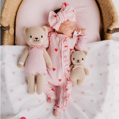 Frill Zip Romper | Red Hearts – Little and Fern