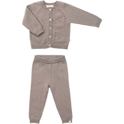 Orla - Baby cashmere two-piece set - Barnwood | 0 & 3 Months
