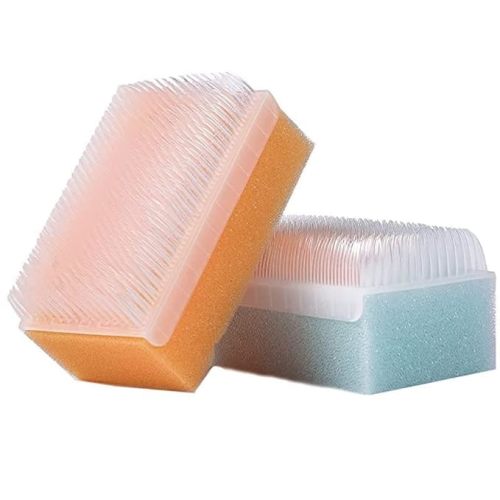 Scalp Scrubbie Loofah Sterilized Cradle Cap Brush - 3-pk Sterile and Safe 2 in 1, Baby Bath Sponge | for Treatment Time Puff, Multicolored