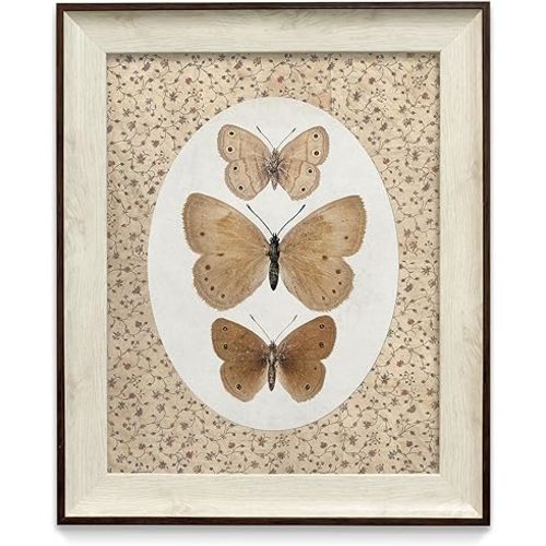 razliubit Butterfly Wall Art Prints, Replaceable Framed Vintage Wall Decors for Room Aesthtic, Small Framed Artwork Oil Painting for Bedroom Bathroom Kitchen Office Decor(10"x12")
