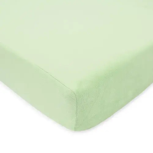 American Baby Company Heavenly Soft Chenille Fitted Crib Sheet 28" x 52", Warm and Cozy Neutral Chenille Sheet, Celery, for Boys and Girls, Fits Crib and Toddler Bed mattresses