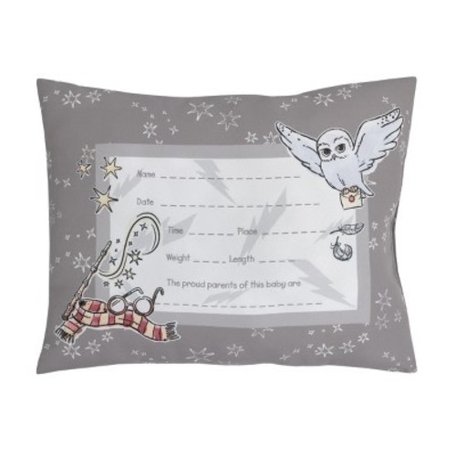 NoJo Warner Bros. Harry Potter Magical Moments Grey and White Keepsake Pillow