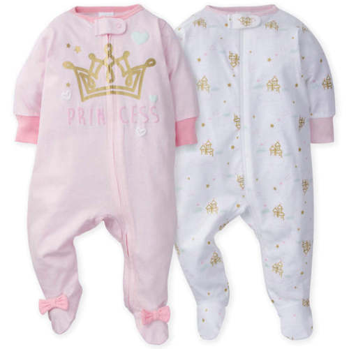 2-Pack Baby Girls Princess Castle Sleep 'N Plays, Newborn