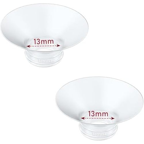 Flange Insert 2PCS 13mm Compatible with Momcozy M9/M6/M5/S12 Pro/V1 Pro/V2 pro, Spectra/Medela/Elvie/NCVI/TSRETE/eufy/Lansinoh/Paruu/MomMed Breast Pump 24mm Shields/Flanges (2pcs-13mm)