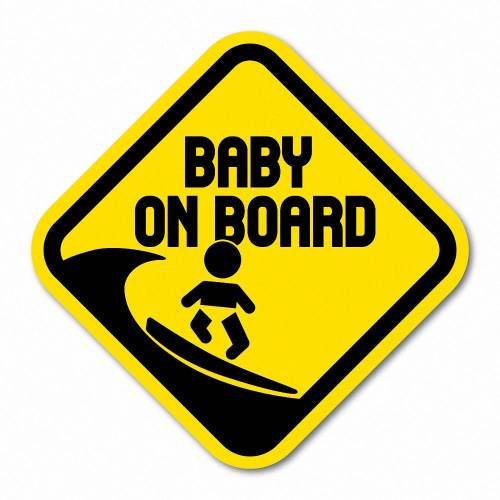 Surfing Baby On Board Funny Aussie Beach Car Sticker Vehicle Windows Bumper Outdoor Decal Waterproof