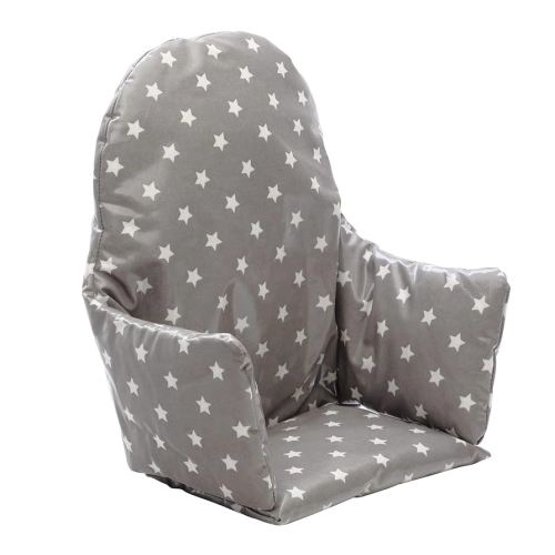 High Chair Cushion for IKEA Antilop Highchair. Padded Chair Cushion for Baby - Easy to Fit and Fully Wipe Clean Seat Pad - High Chair Accessories Designed for IKEA Antilop (Grey Stars)