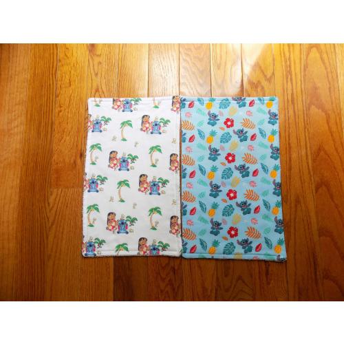 Set of 2 Lilo and Stitch Burp Cloths