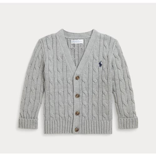 Cable-Knit Cotton V-Neck Cardigan | Ralph Lauren