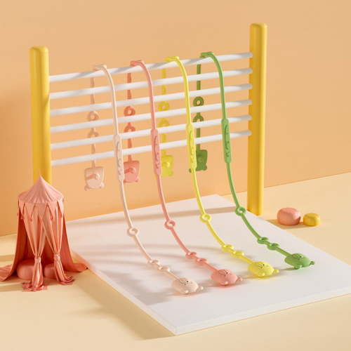 Trianu 4 Pack Toy Safety Straps, Adjustable Silicone Baby Pacifier Teether Straps, Toddler Toy Bottle Harness Straps for Strollers, High Chair, Cribs, Bags, BPA Free, Multi Colors