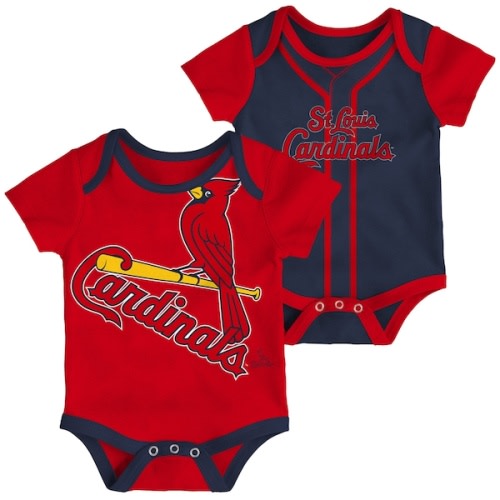 Infant St. Louis Cardinals Red/Navy Double 2-Pack Bodysuit Set