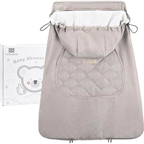 Bebamour Baby Carrier Winter Cover Universal Hoodie All Season Carrier Cover for Baby Carrier(New Khaki)