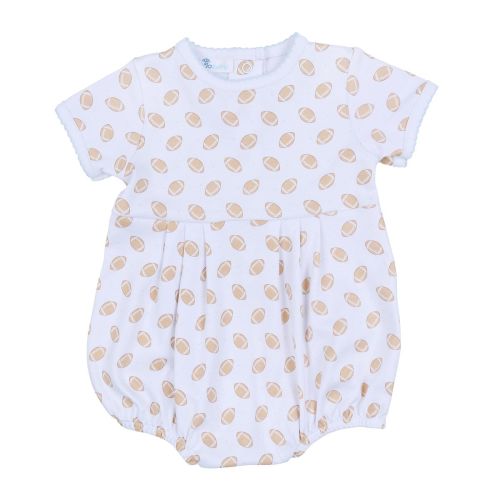 Touchdown Cutie Light Blue Printed S/S Bubble - Sweet E's Children's Boutique