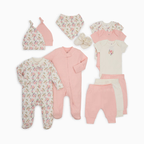 Small Story Newborn Essentials Organic Cotton 12-Piece Gift Set - Girl Print, 0-3 M