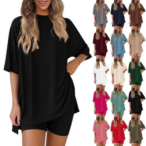 2 Piece Sets for Women Summer Lounge Sets Casual Oversized Tshirts Shorts Matching Airport Travel Outfits Postpartum