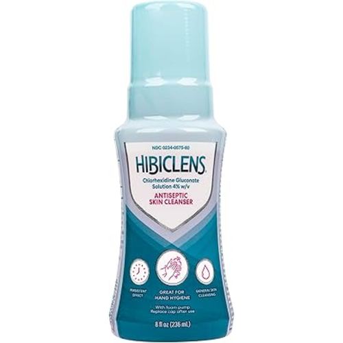 Hibiclens – Antimicrobial and Antiseptic Soap and Skin Cleanser – 8 oz with Foaming Pump – for Home and Hospital – 4% CHG