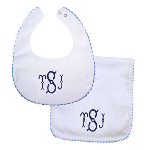 The Bella Bean Classic White Burp Cloth & Bib Set