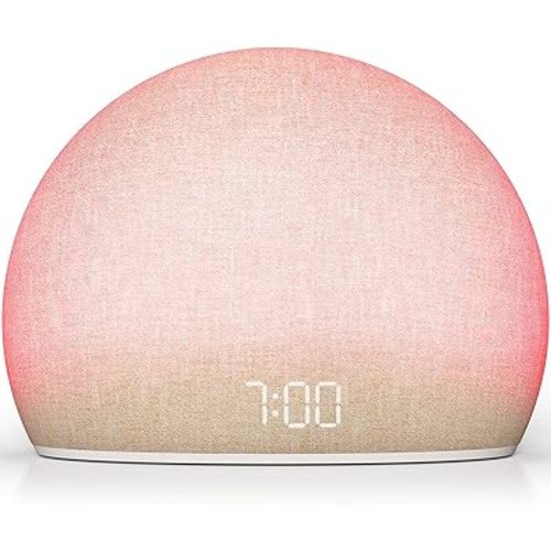 HOUSBAY Sunrise Alarm Clock Radio for Bedroom – Wake Up Naturally with Gentle Light & Nature Sounds, Relax with Bluetooth Speaker & Night Light