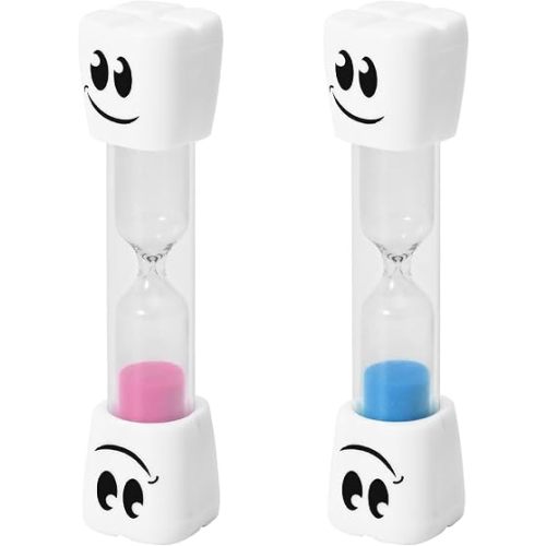 2 Minute Toothbrush Sand Timer for Kids, Blue & Pink, Set of 2