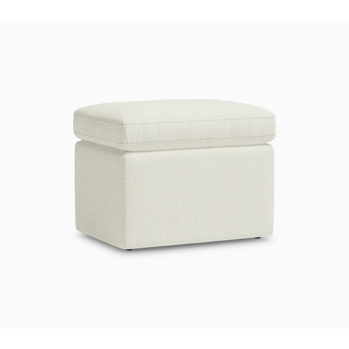 Dream Ottoman Performance Basketweave Slub Ivory