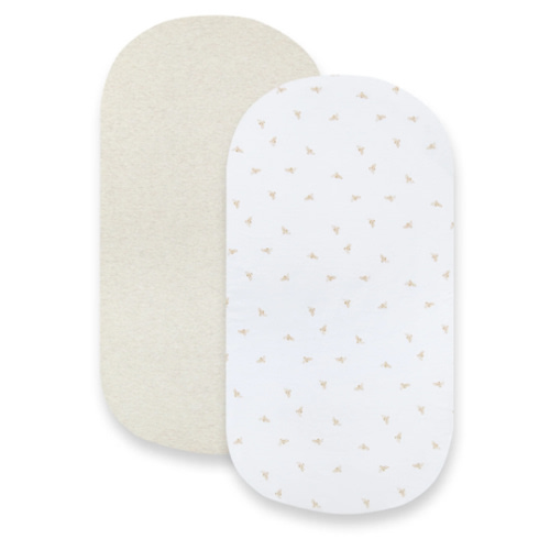 Golden Bee Organic Cotton BEESNUG® Fitted Bassinet Sheet 2 Pack
