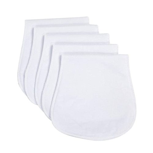 Baby Burp Cloth - 5 Packs 100% Organic Cotton Two Layers Burping Rags, Large Contoured Ultra Soft and Thick Absorbent Towels, Unisex for Boys and Girls, Baby Shower Gift, 19"x9"