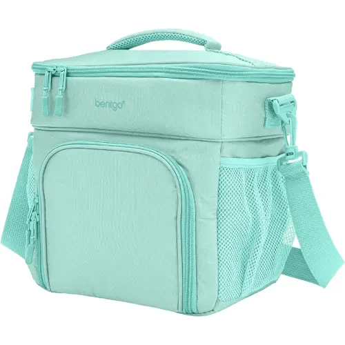 Bentgo® Prep Deluxe Insulated Multimeal Bag - Lunch Box Bag, Holds 5 Meals, Premium Insulation up to 8 Hrs, Durable, Water-Resistant - Large Capacity For Adult Meal Prep (Coastal Aqua)