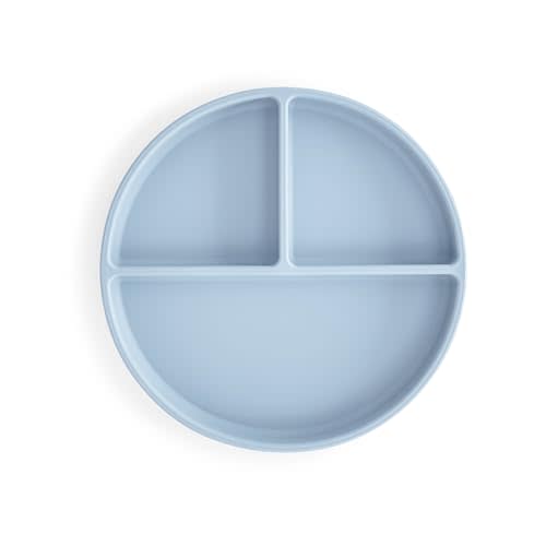 mushie Silicone Suction Plate | BPA-Free Non-Slip Design (Powder Blue)