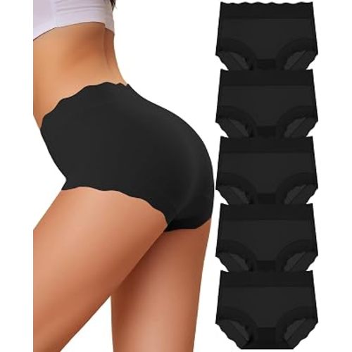 High Waisted Underwear Women Full Coverage Ladies Panties 5 Pack