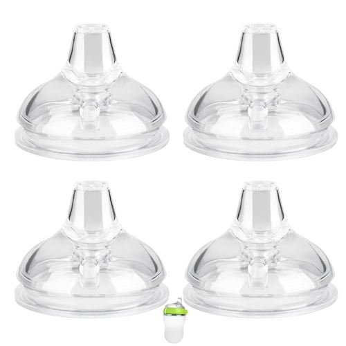 Spout Sippy Cup Nipples for Comotomo Baby Bottles, Transition Cup Food Grade Silicone Soft Nipple, 6m+, Pack of 4