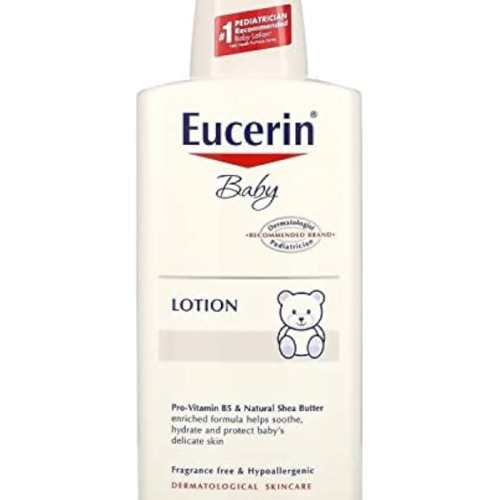 Eucerin Baby Body Lotion, Hypoallergenic and Fragrance Free Baby Lotion with Pro-Vitamin B5 and Shea Butter, 13.5 Fl Oz Bottle