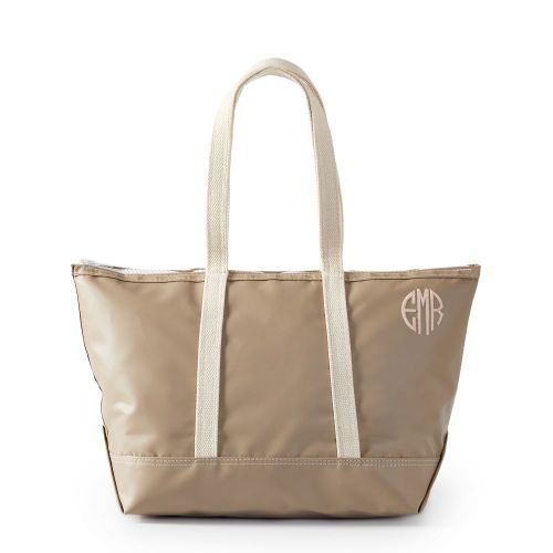 Mark & Graham x Steele Waterproof Zip-Top Medium Beige Tote