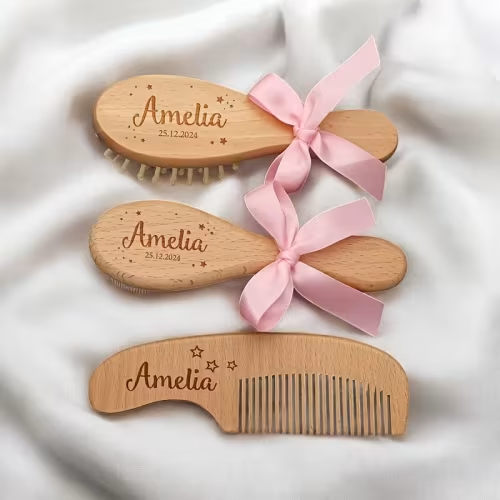 personalized hair brush air cushion comb set laser engraved - Temu Canada